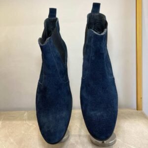 Blue Suede Chelsea Boots