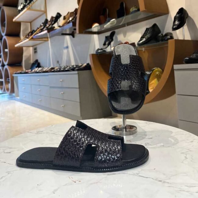 Dark-Brown-Braided-Slippers