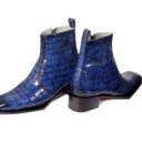Blue Croc Texture Chelsea Boots (4)