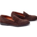 Men Bow Suede Penny Loafers
