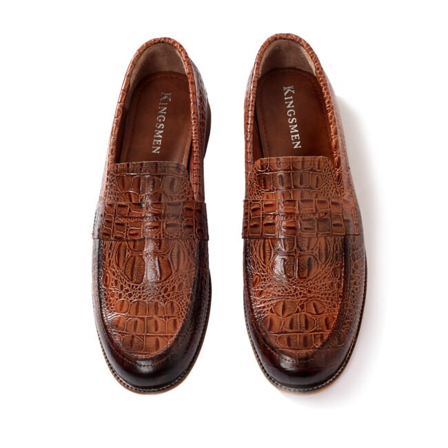 Men Textured Leather Formal Loafers (4)