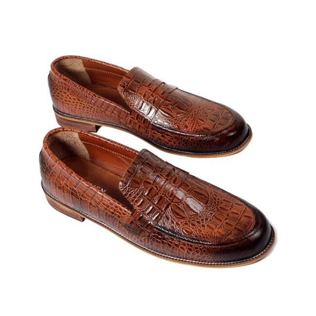 Men Textured Leather Formal Loafers