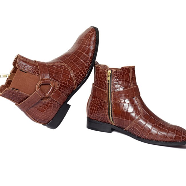Men's Brown Buckle Ankle Boots (2)