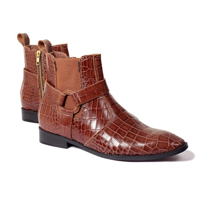 Men's Brown Buckle Ankle Boots (5)