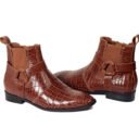 Men's Brown Buckle Ankle Boots